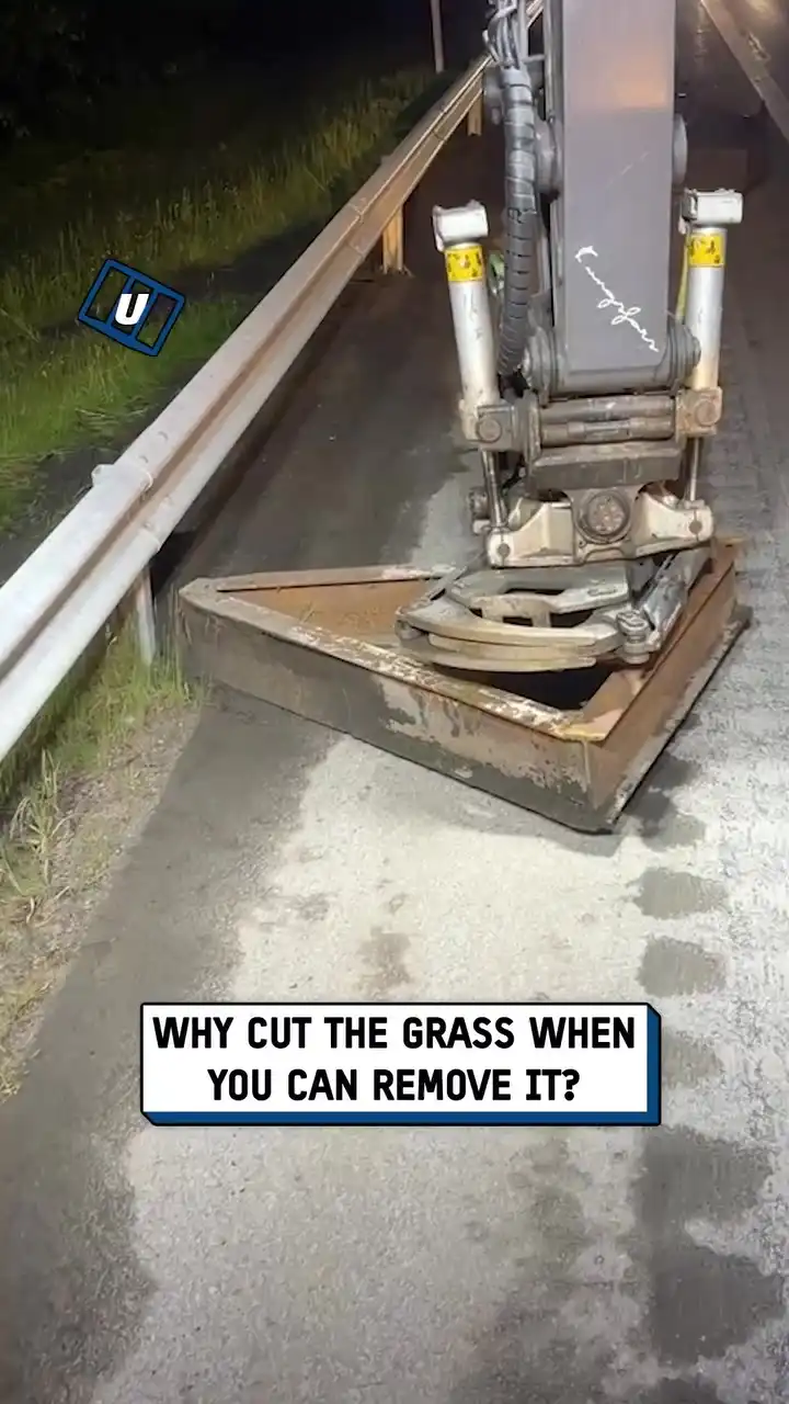 Satisfying roadside clearing machine 🌱🚜