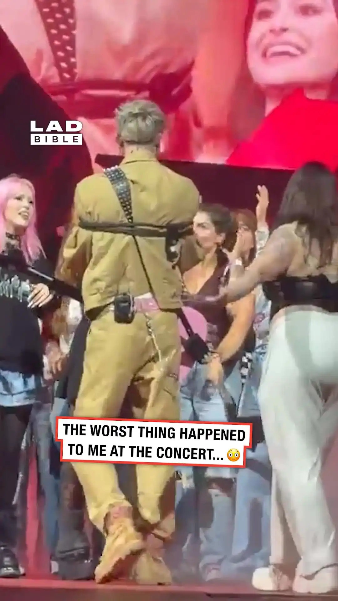 Woman falls through the stage at MGK concert 😱