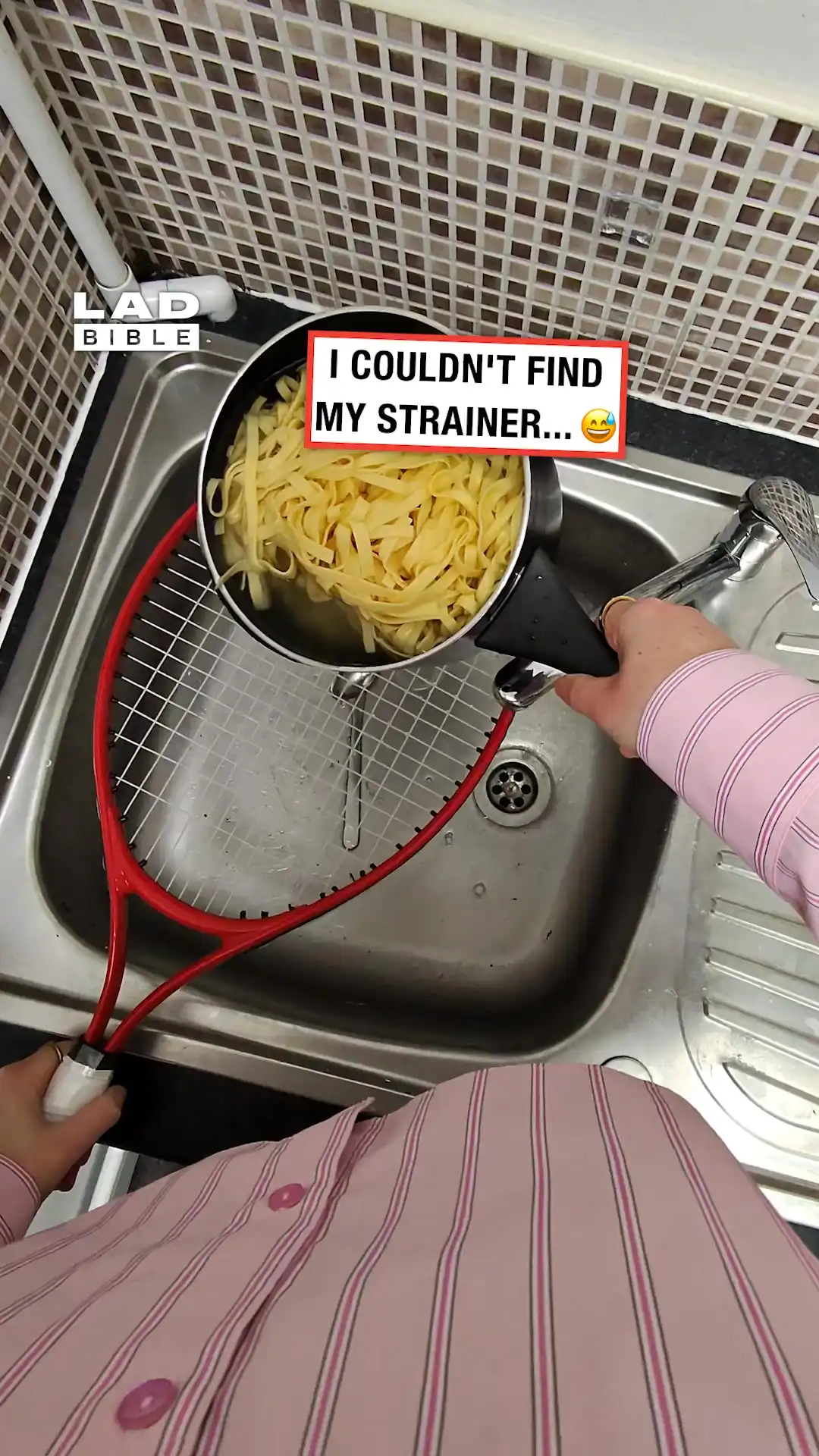 Tennis racket pasta strainer 😲🎾