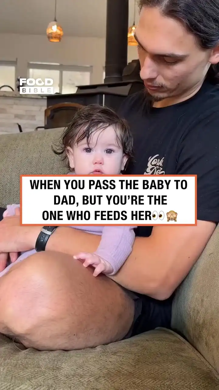 When you hand the baby to dad 😂