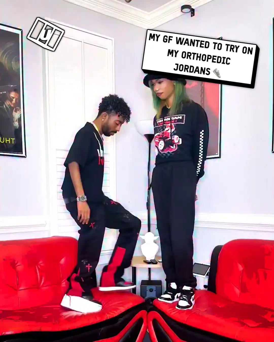 Swapping my orthopaedic Jordans with my wife 😅