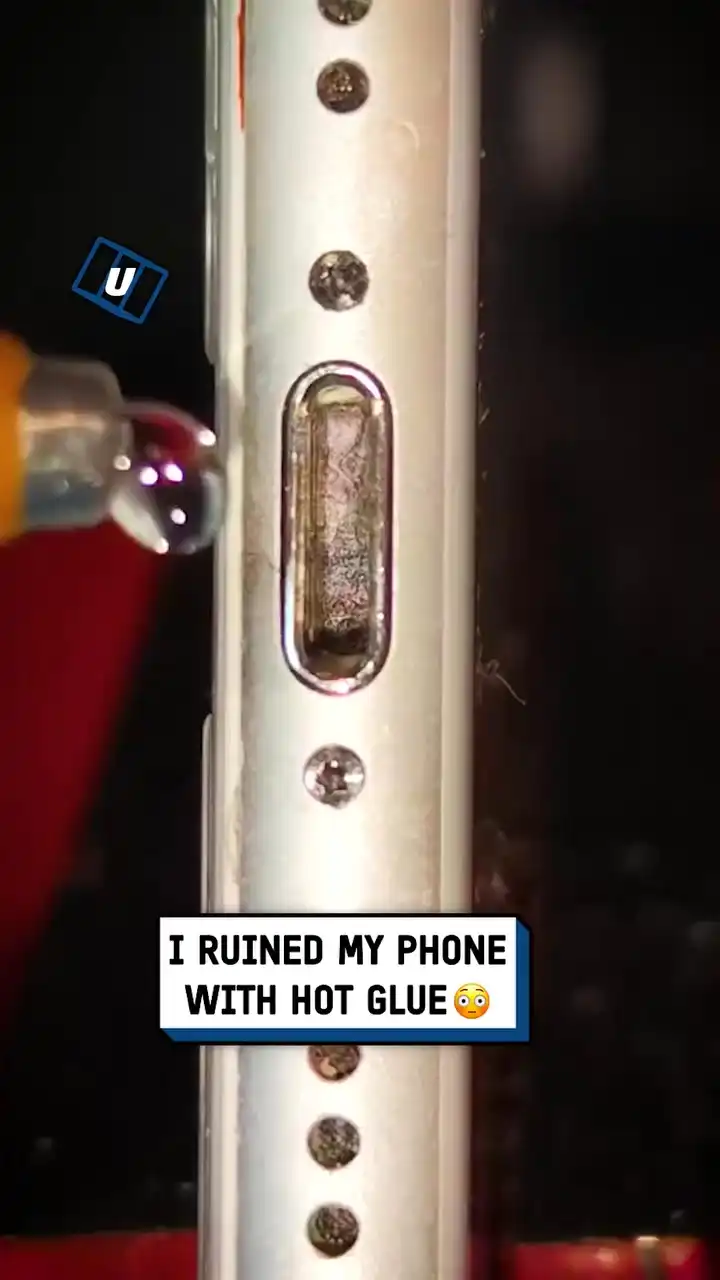 Cleaning iPhone charging Port with hot glue ๐