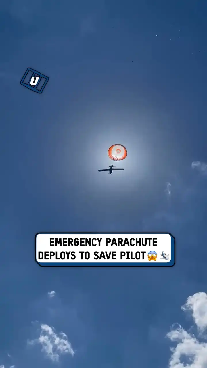 Plane's parachute saves pilot 🪂😱