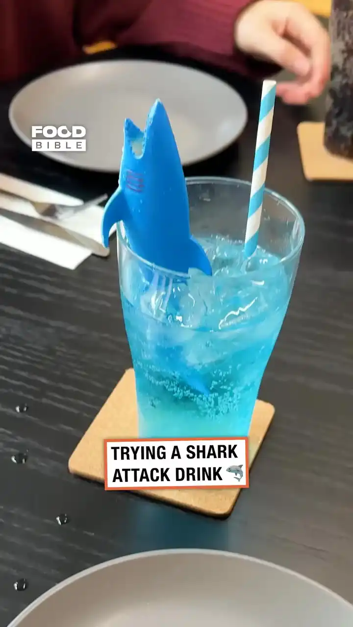 We didn't know what to do with this shark attack cocktail 😂🦈