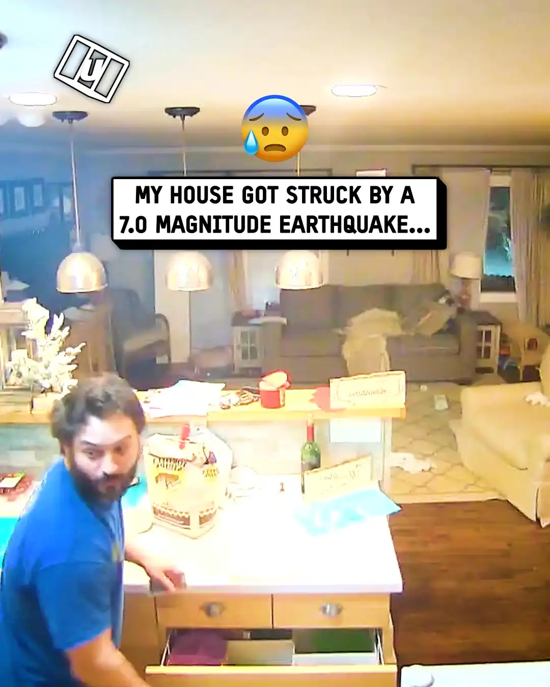 Dad gathered us during earthquake  😳