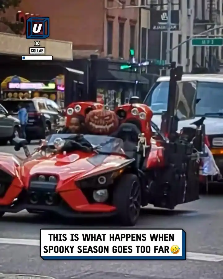 Man rides Halloween car 🎃