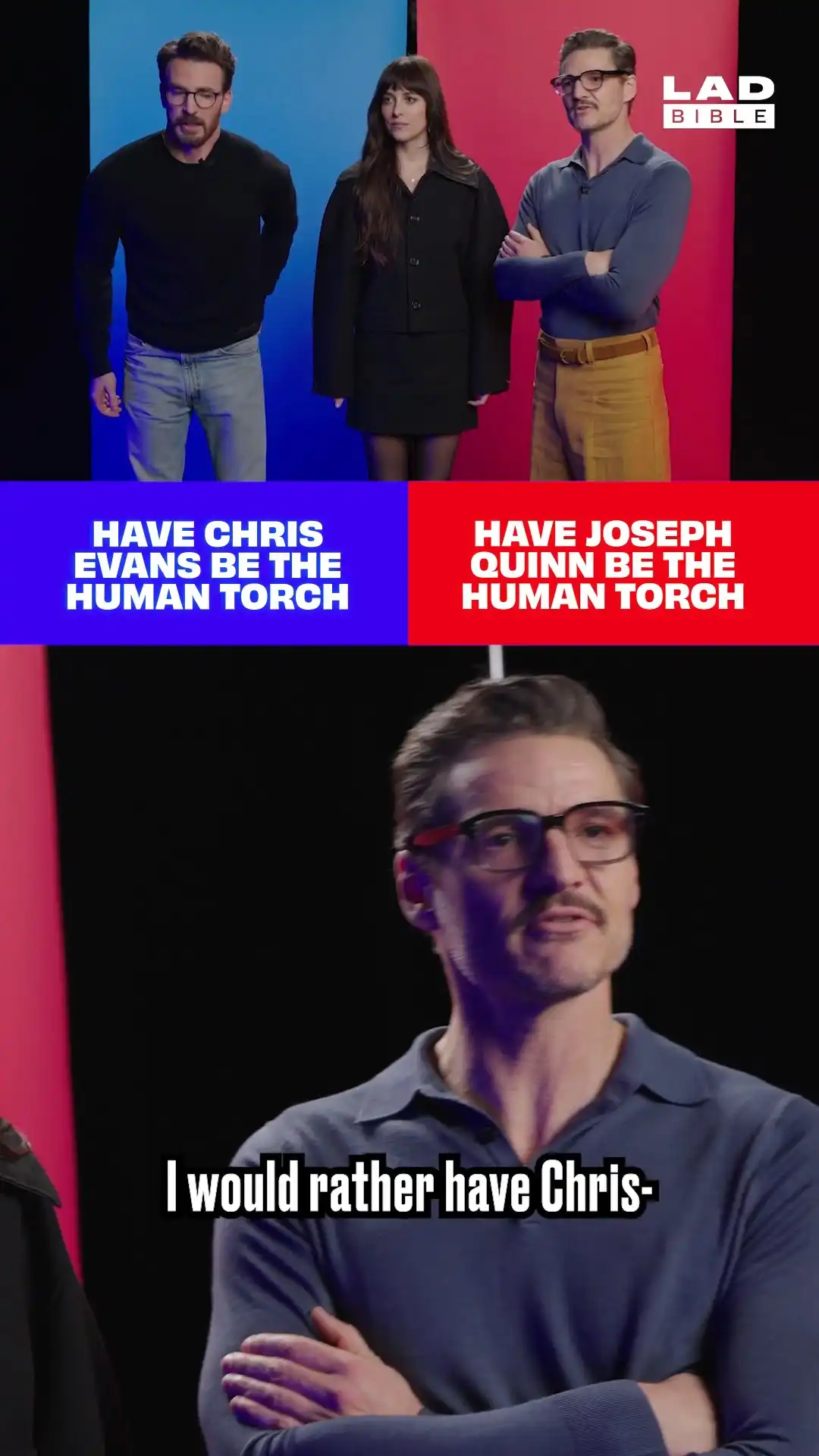 Pedro Pascal & Dakota Johnson debate the best Human Torch
