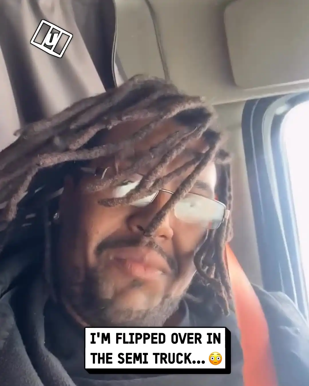 Semi-truck rolled over with us in it 😱