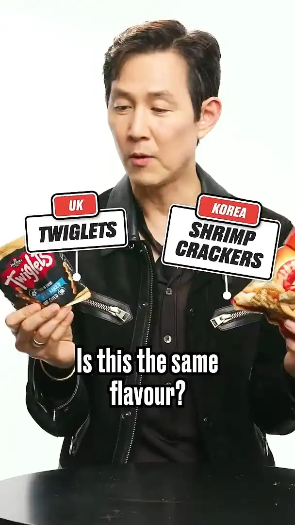 Squid Game's Lee Jung-jae tries British Crisps