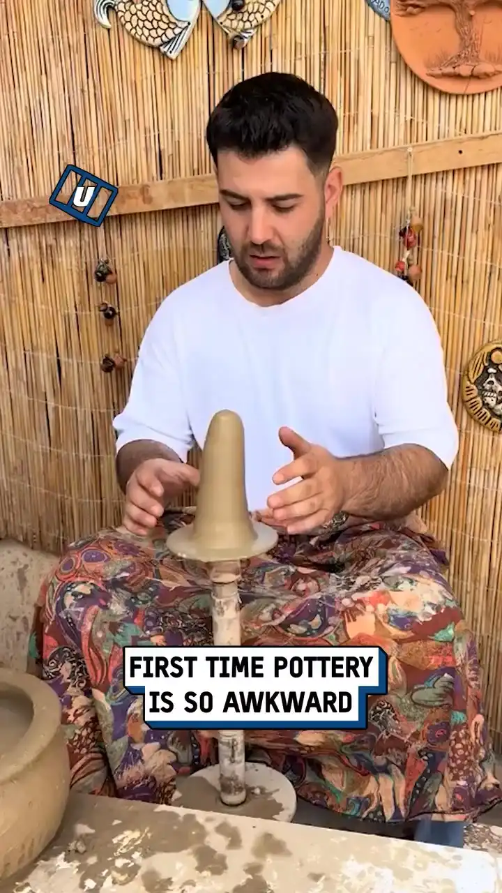 My first pottery lesson didn't go how I expected 🤔🤣