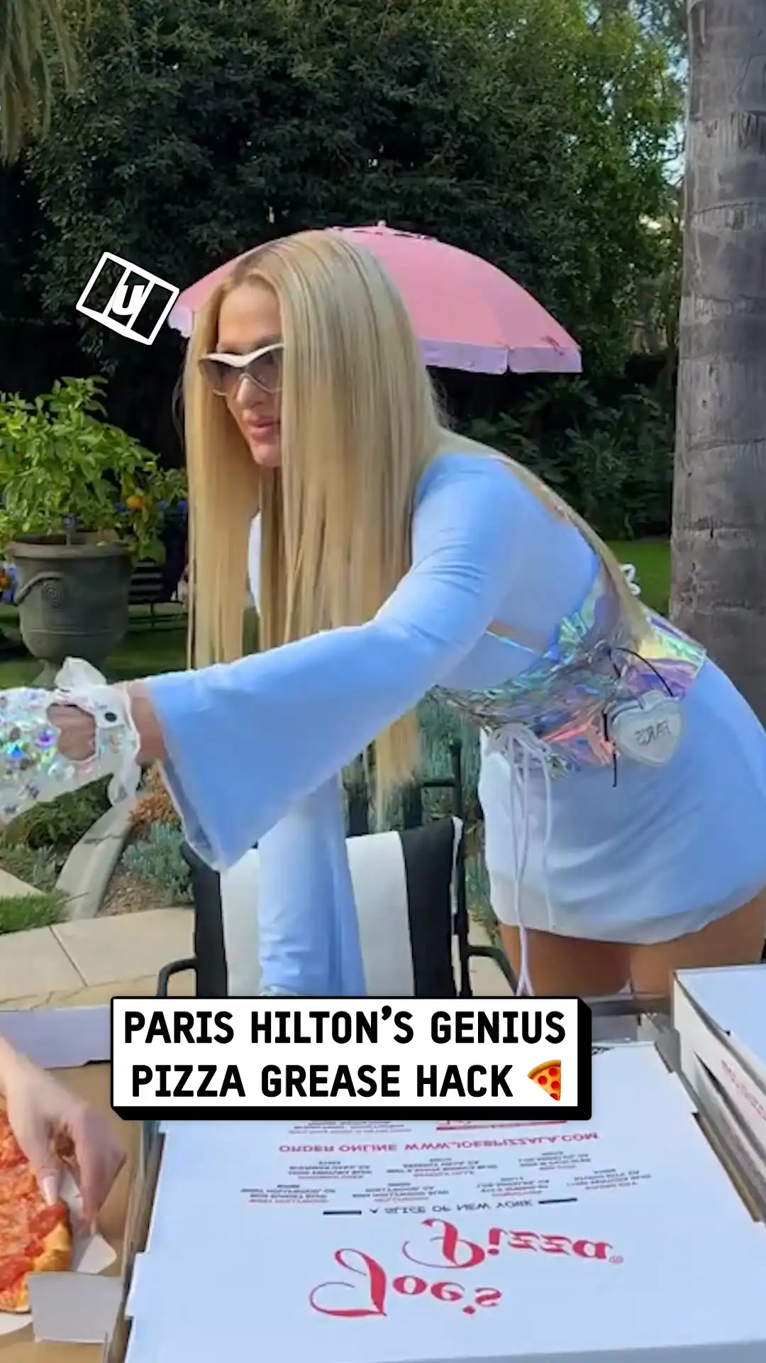 Paris Hilton's satisfying pizza grease hack 🍕✨
