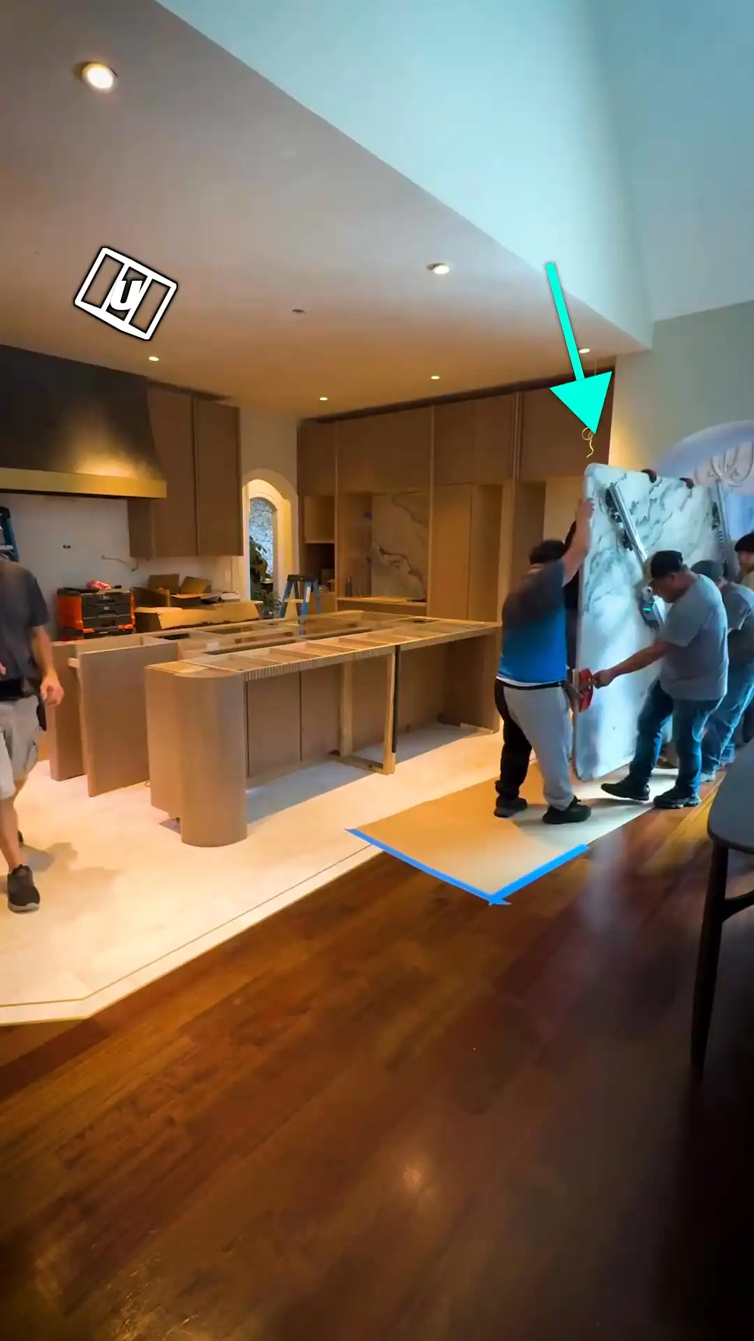 Guys move my marble island in kitchen 💪😮💨