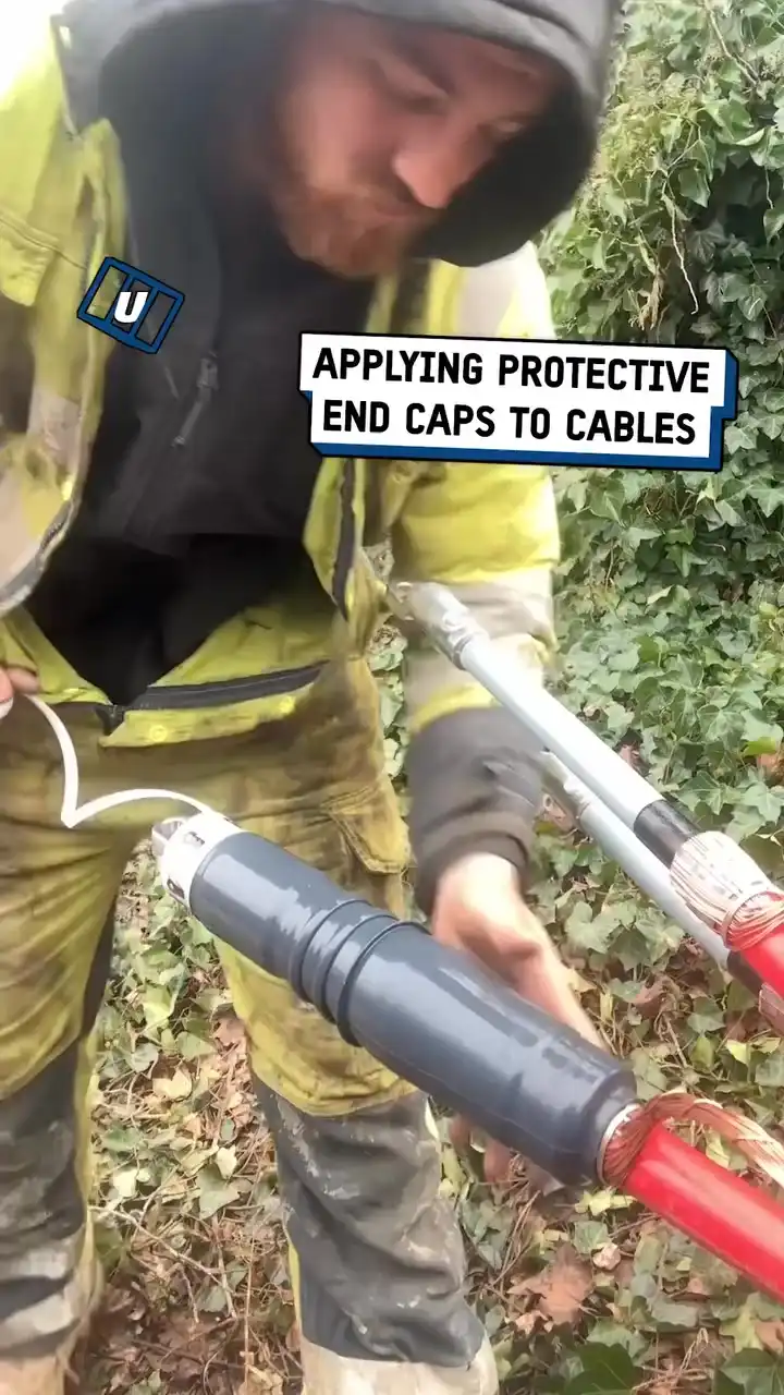 Applying cold shrink end caps 😍⚡️