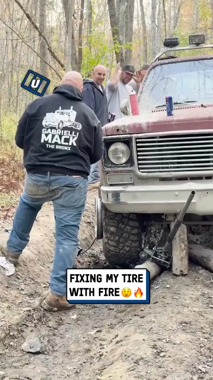 Fixing my tire with fire 🛞🔥