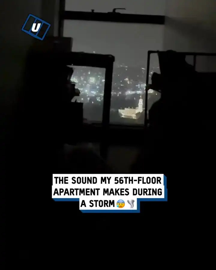 My apartment during a storm is pure nightmare fuel 😳⛈️