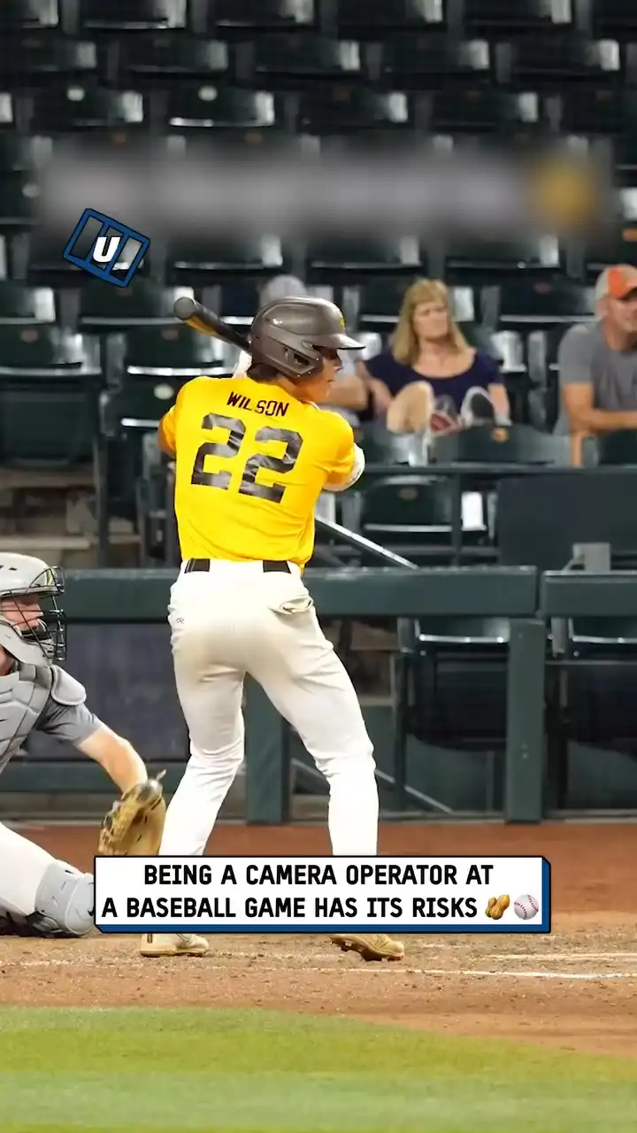 Filming at a baseball game has its risks 😫⚾️