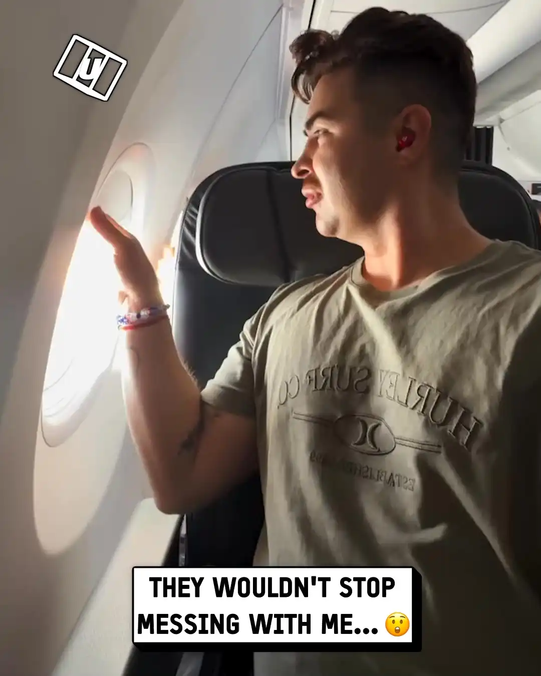 Someone kept messing with me on the plane 😅