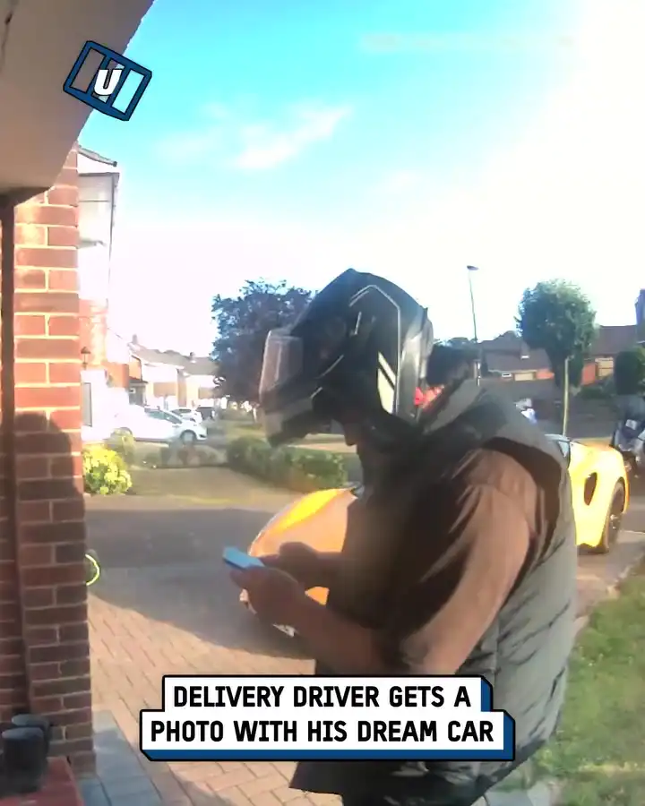 Delivery Driver Gets His Dream Car Photo Opportunity 🚗
