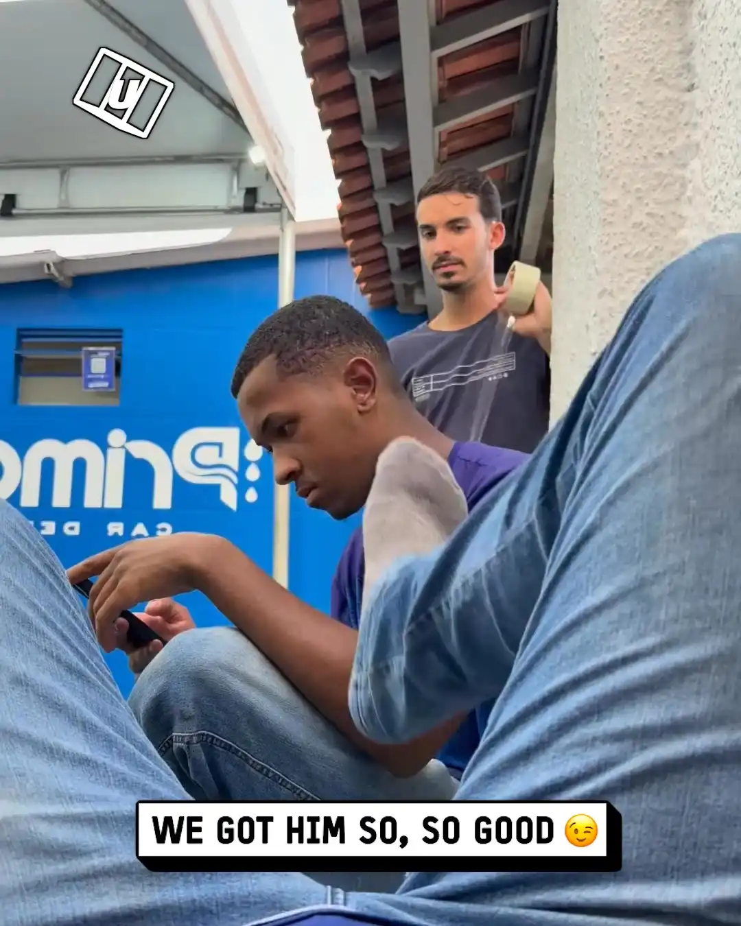 Sellotaping my foot to friend's face 🤣