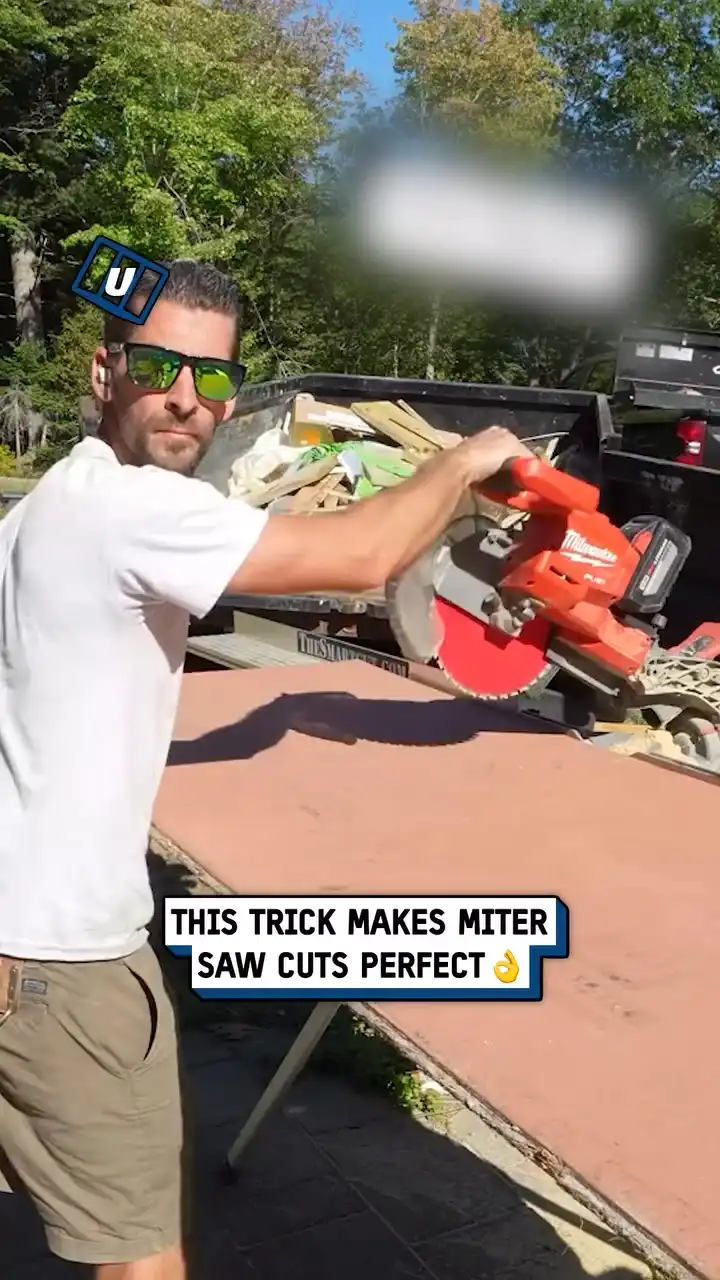 Miter saw straight line hack 🪚🤯