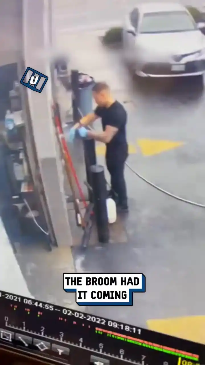 Work caught by brush rage on CCTV 😤🤣