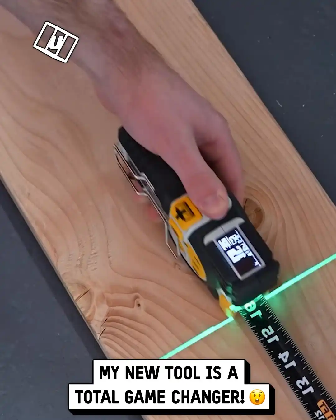 My husband is obsessed with laser tape 😅