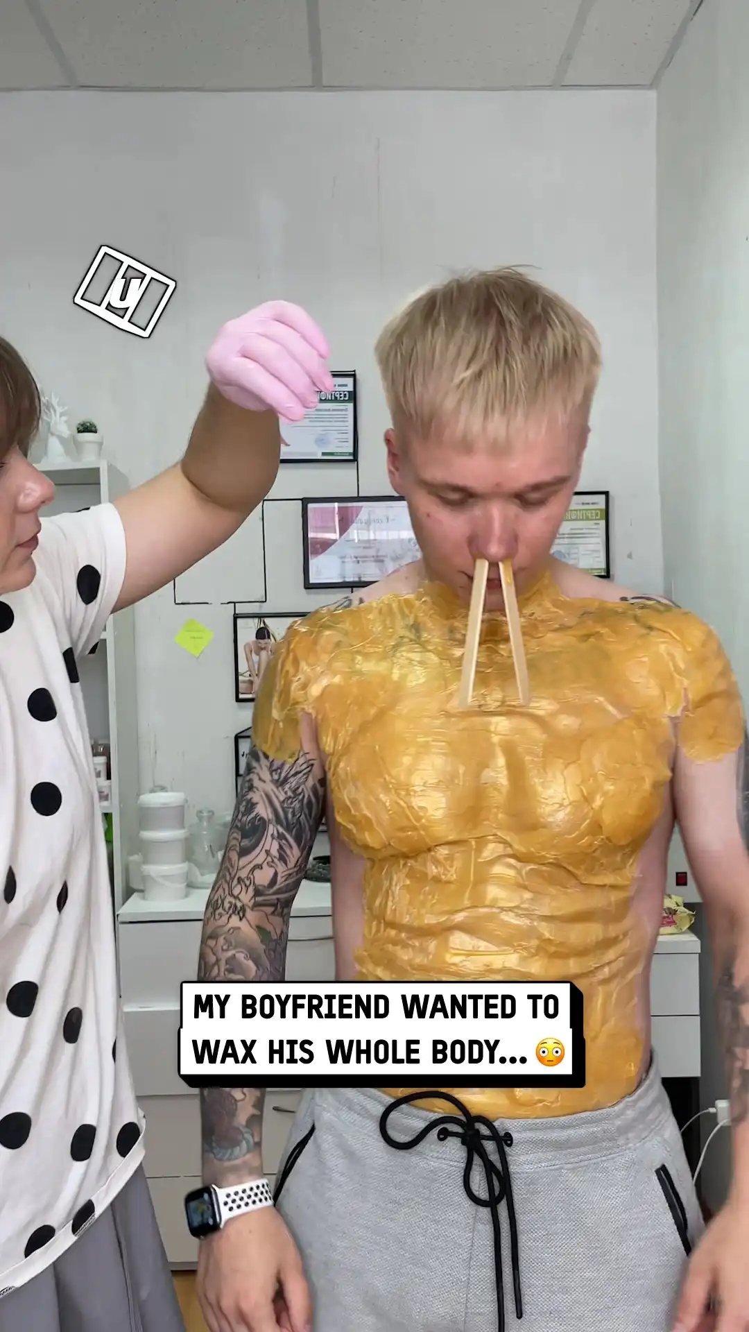 Full body wax on my BF 😳