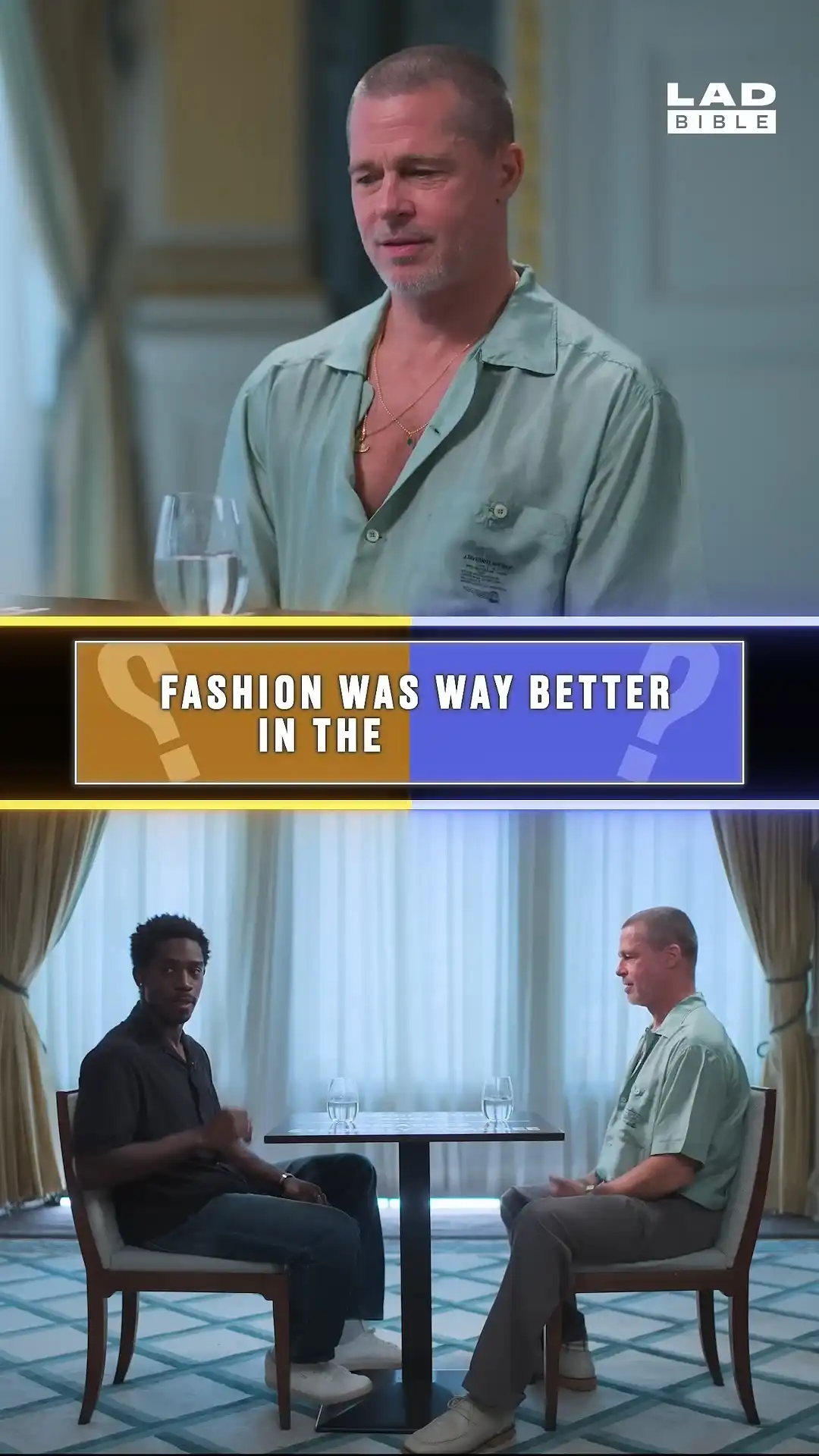 Brad Pitt and Damson Idris argue about fashion!