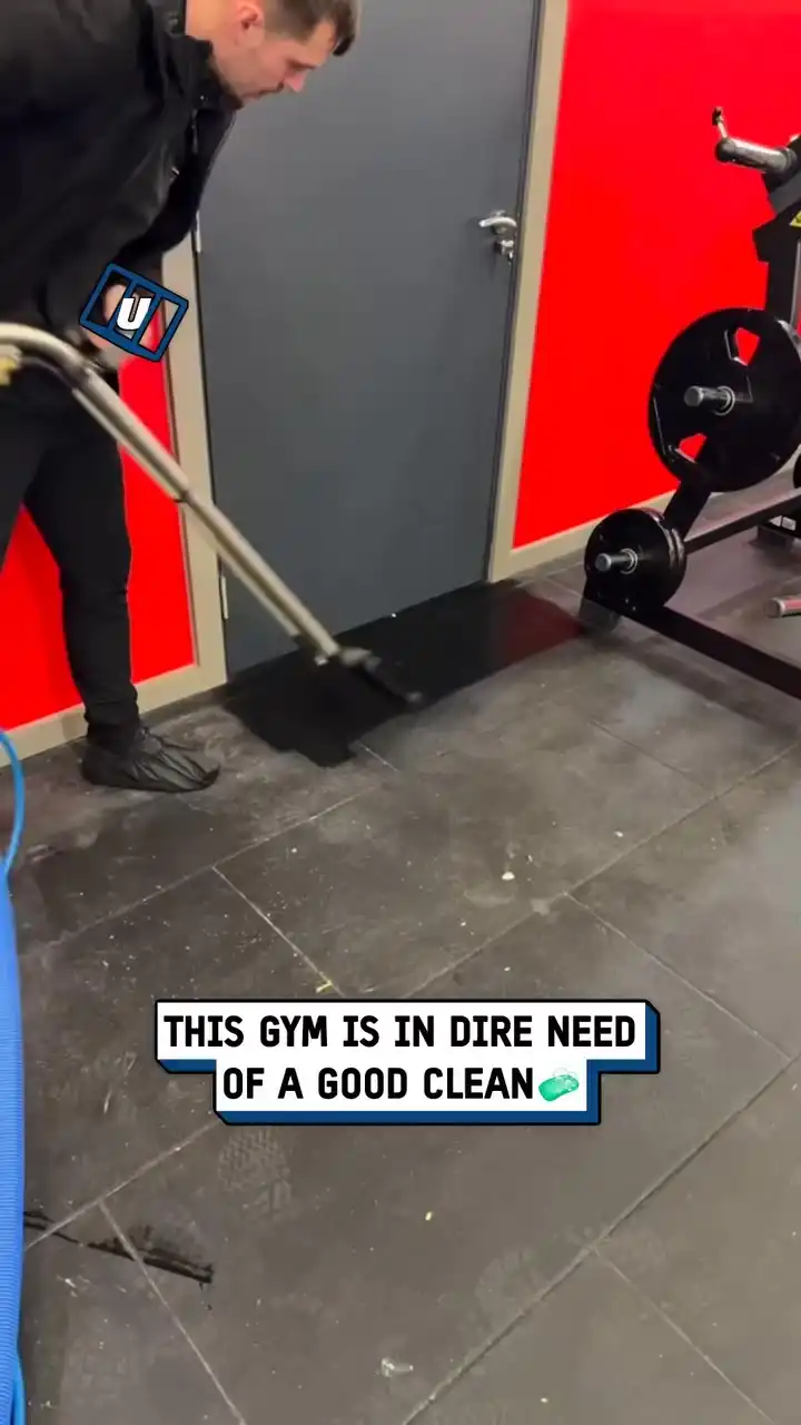 Satisfying gym floor cleaning 🏋️‍♂️🧼