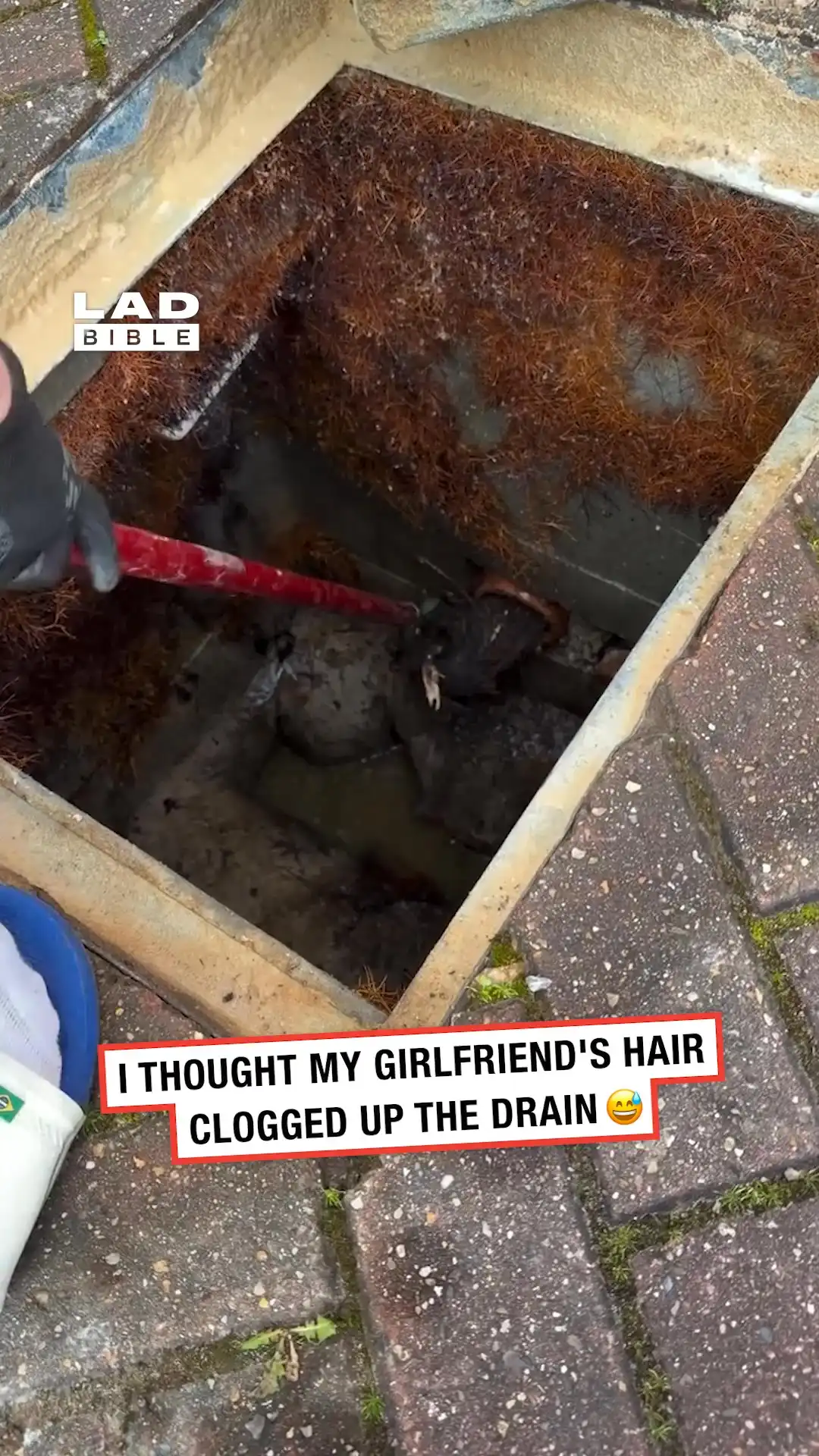 I think my girlfriend's hair clogged up the drain 😬