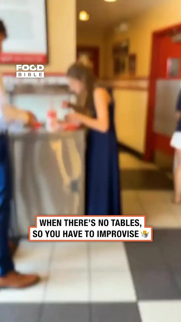 She's practically eating from the garbage 😳