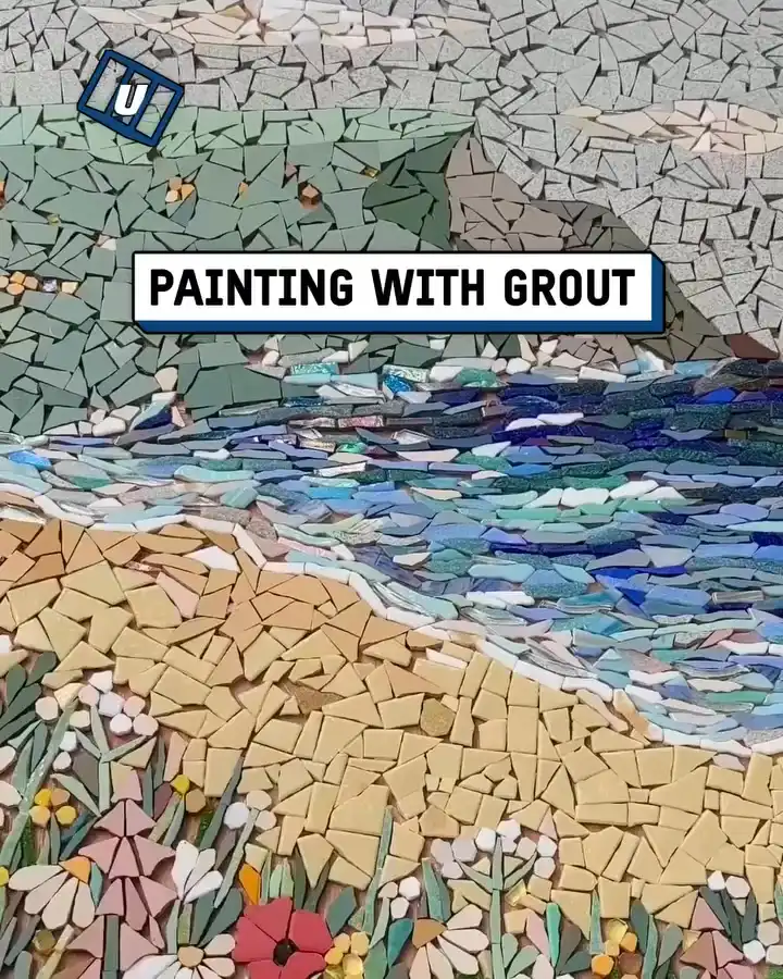 Painting with grout 🤯🎨