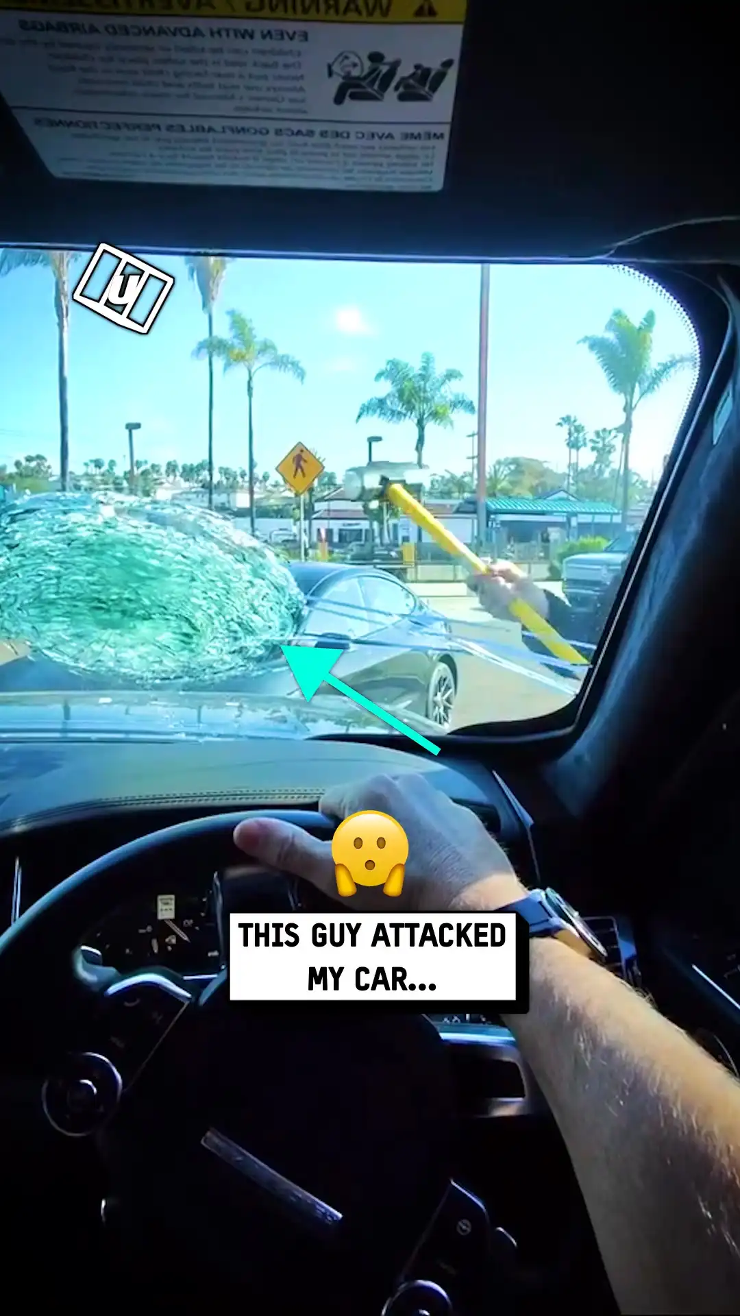 Bro tried to smash my car windshield 😱💥