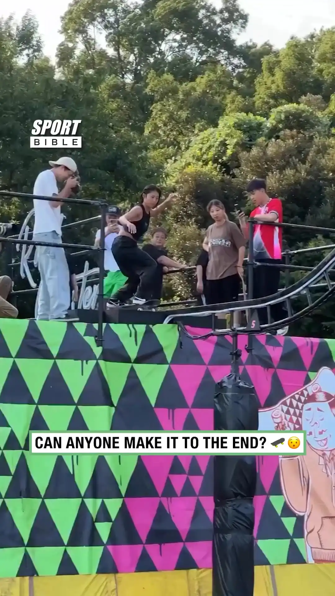 Skateboarders Take On Gauntlet Challenge