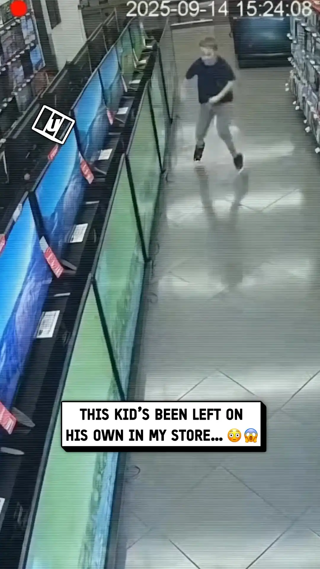 Kid breaks TVs in store 😱📺