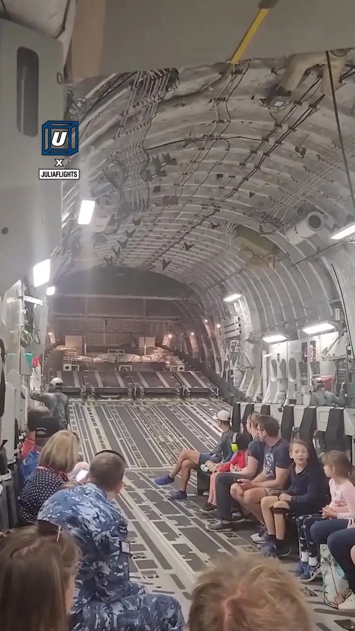 Cargo plane opens its door mid-flight 😱🛩️