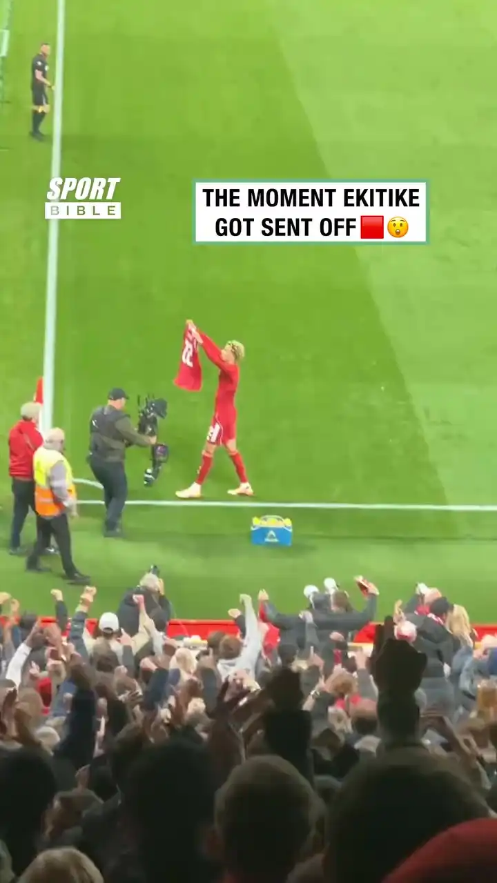 The Moment Ekitike Got Sent Off