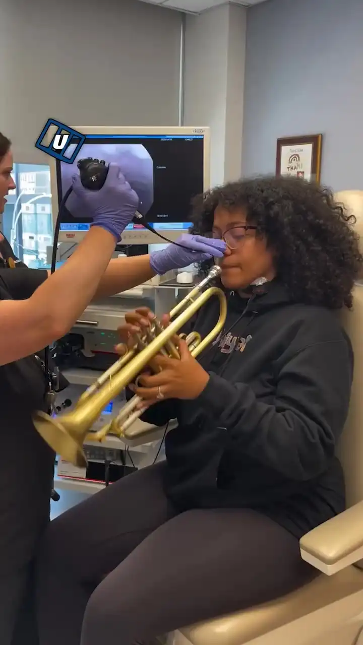 Playing trumpet with a camera down my throat 🎺👀 #fblifestyle