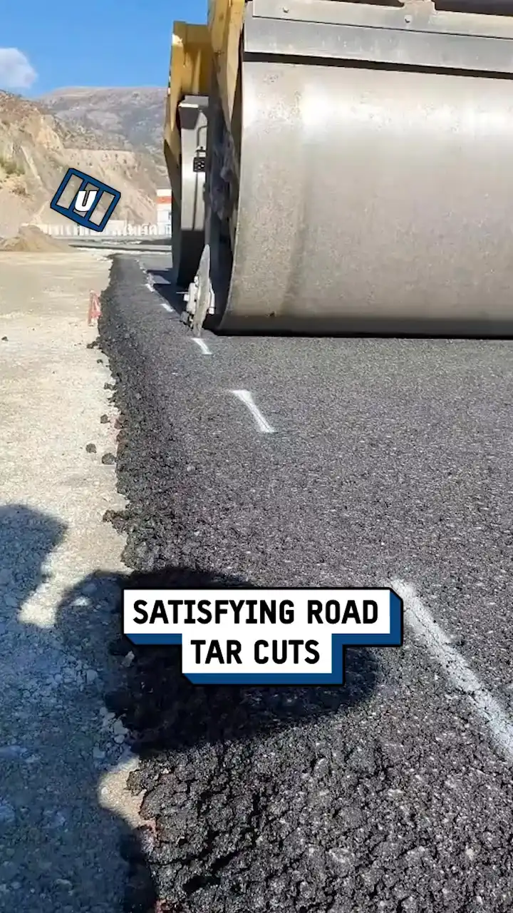 Satisfying road tar cuts 🚙😲
