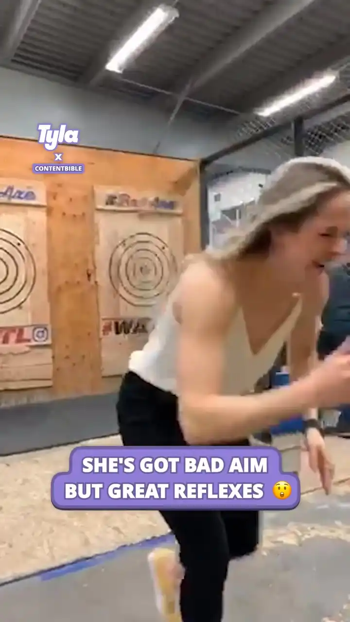 Woman almost hit by axe 🪓😳