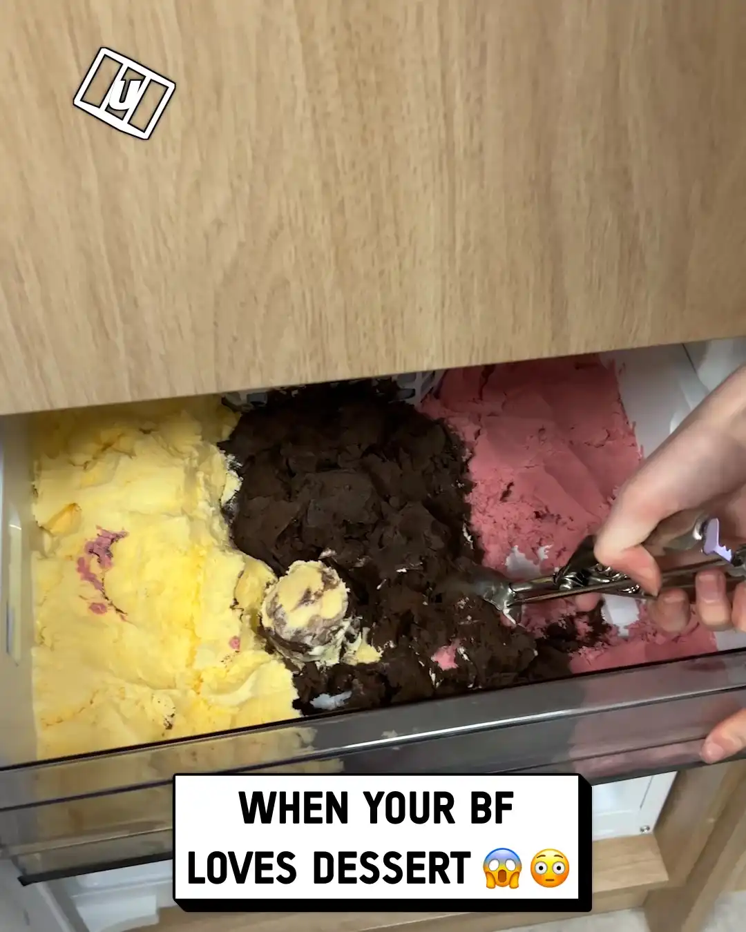 I made my BF an ice cream freezer drawer 😋🍦