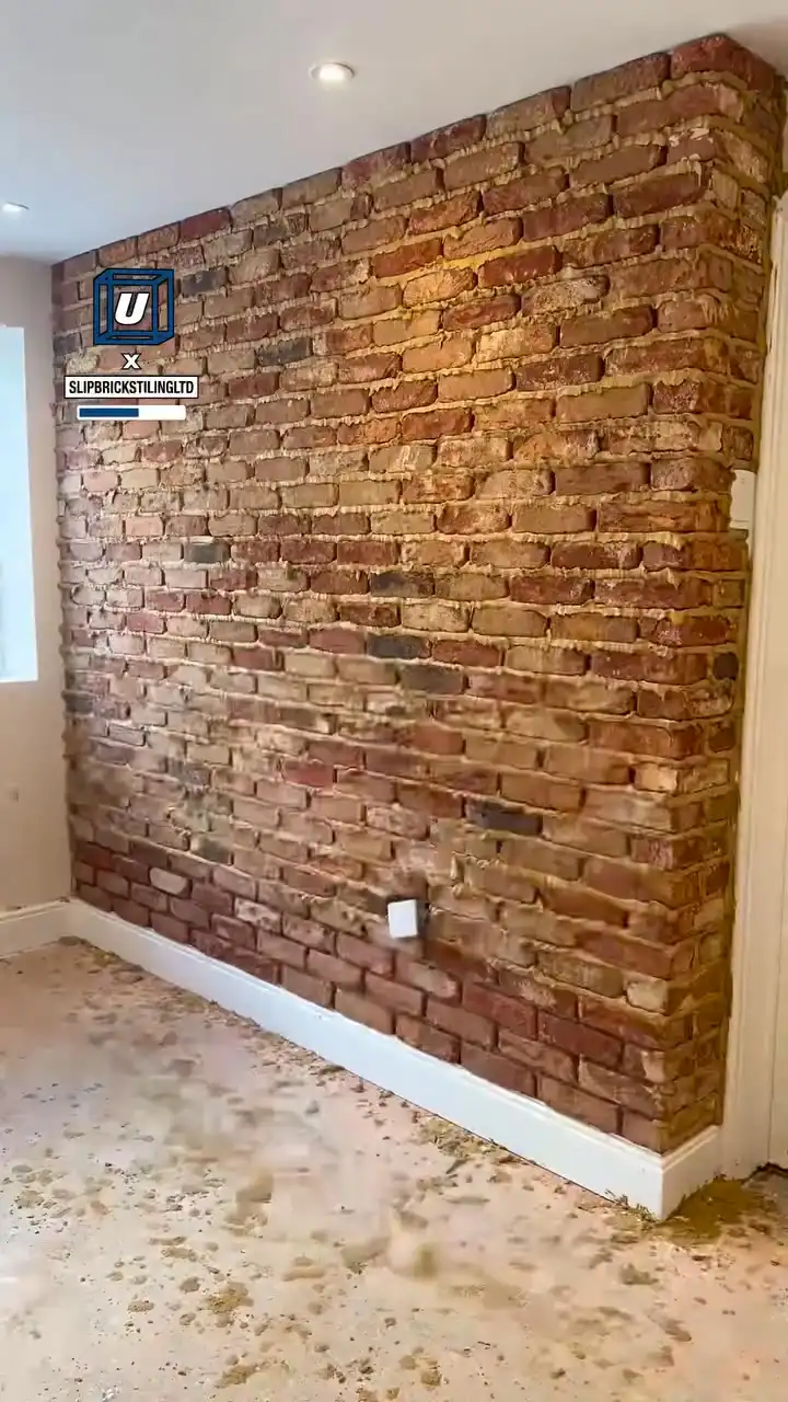 Installing a fake brick wall