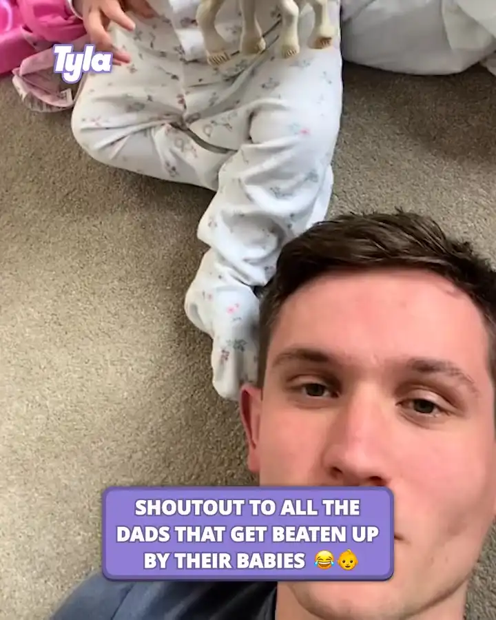 Shoutout to all the dad's that get beat up by their babies 👊😂
