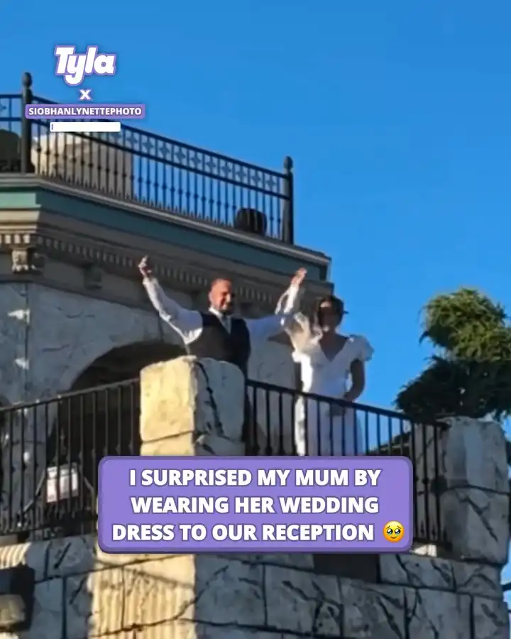 I surprised my mum by wearing her wedding dress to our reception 🥹👰‍♀️