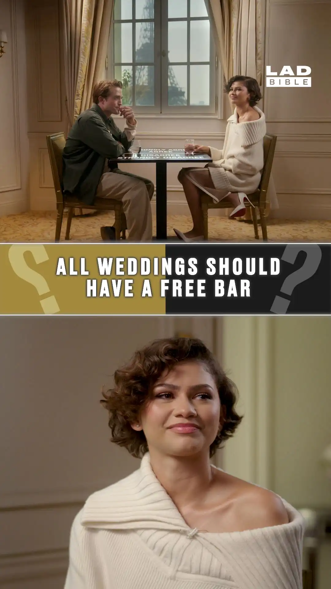 Zendaya & Robert Pattinson discuss free bars at weddings