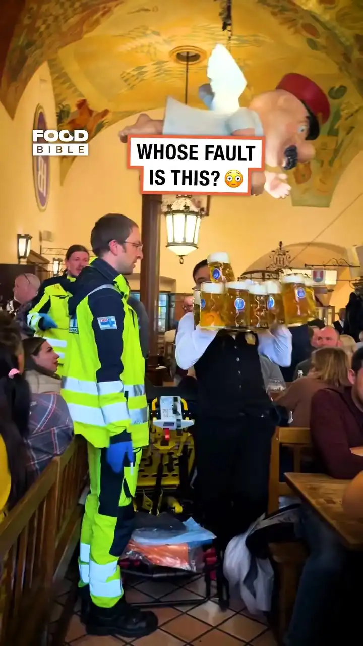 Waiter has an almighty fall 💦