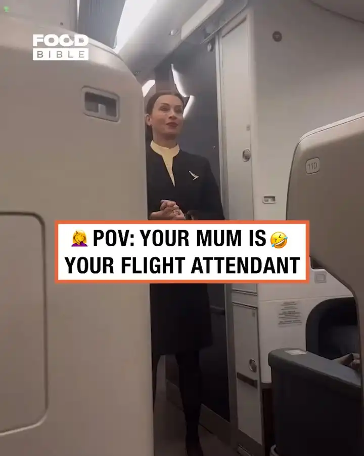 When your mom is your flight attendant 😂✈️