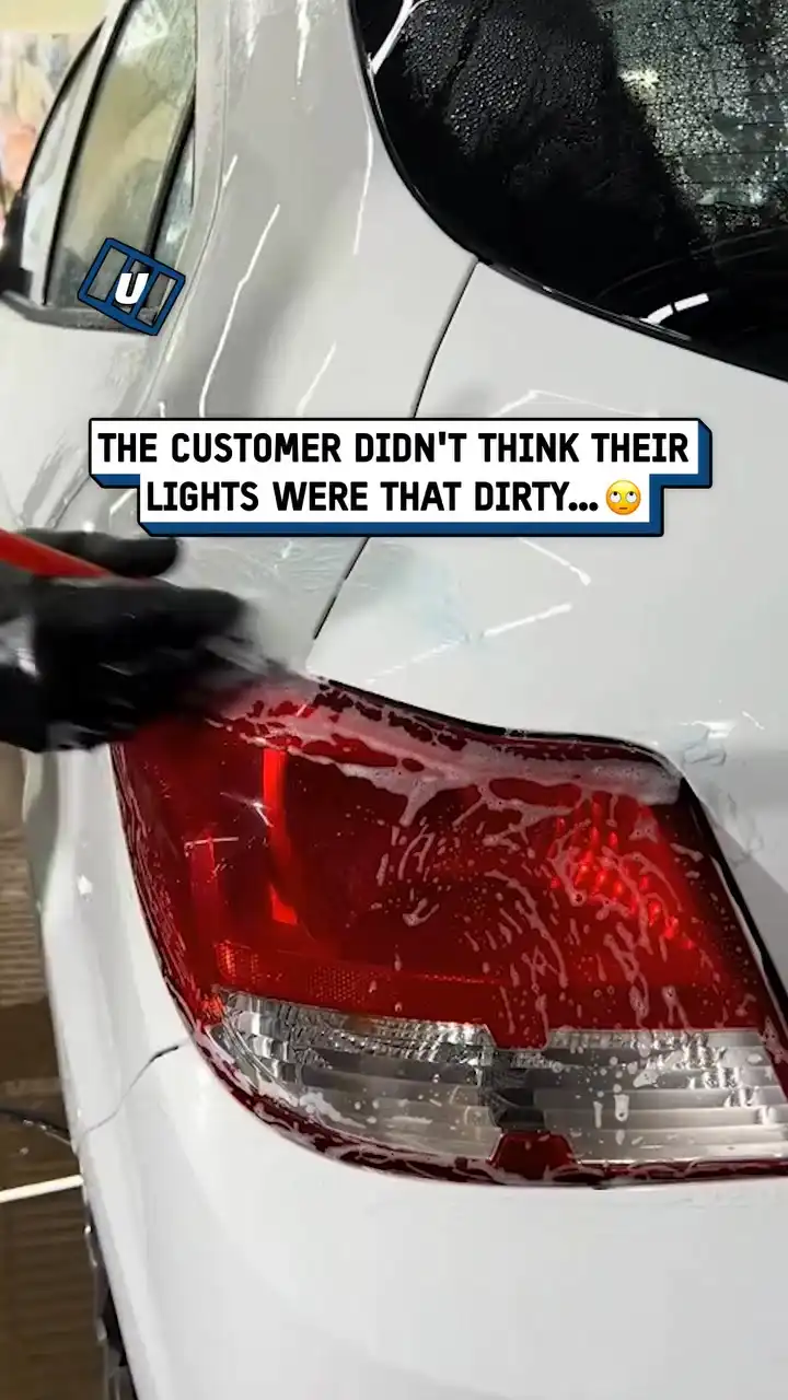 Satisfying car light wash 😲🫧