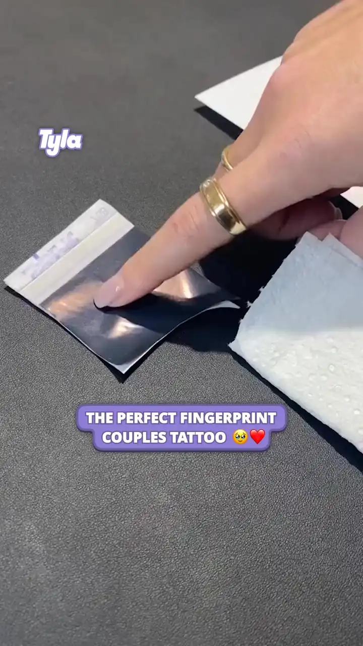 Perfect fingerprint couples tattoo ❤️