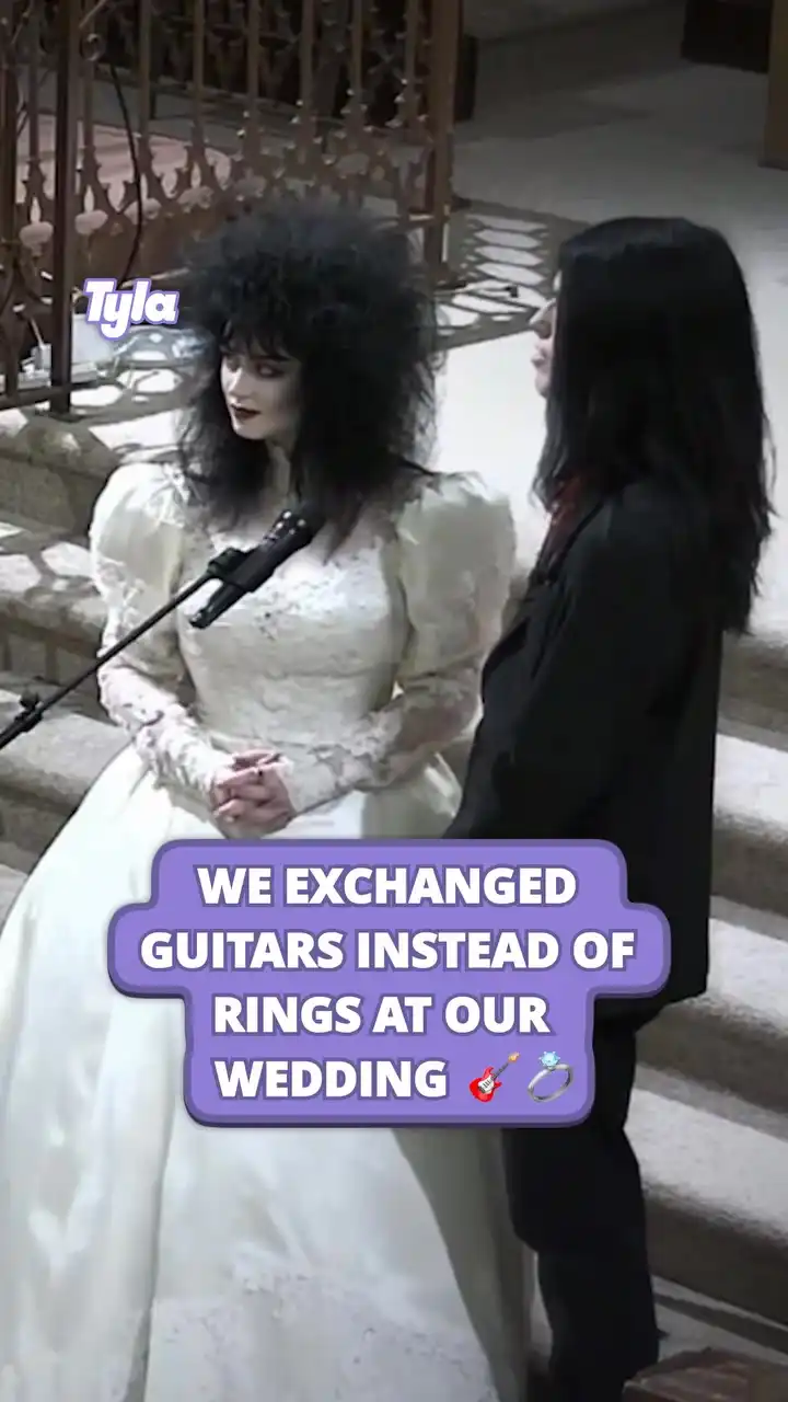 We exchanged guitars instead of rings at our wedding 🎸🤘
